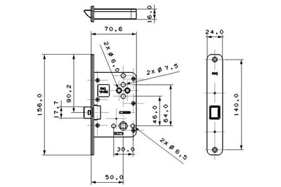 MPF1613 レバーハンドル空錠